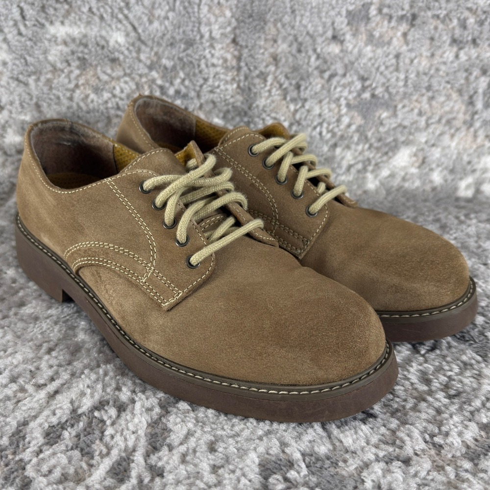 Rugged Outback Size 8.5 Suede Leather Lace Up Oxford Dress Shoes Brown Mens
